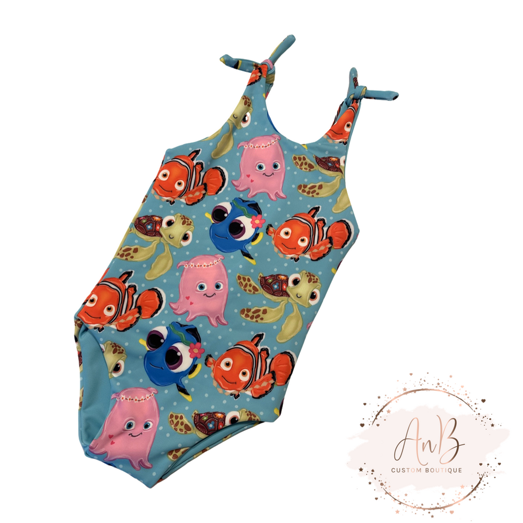 Reversible tie strap bathing suit